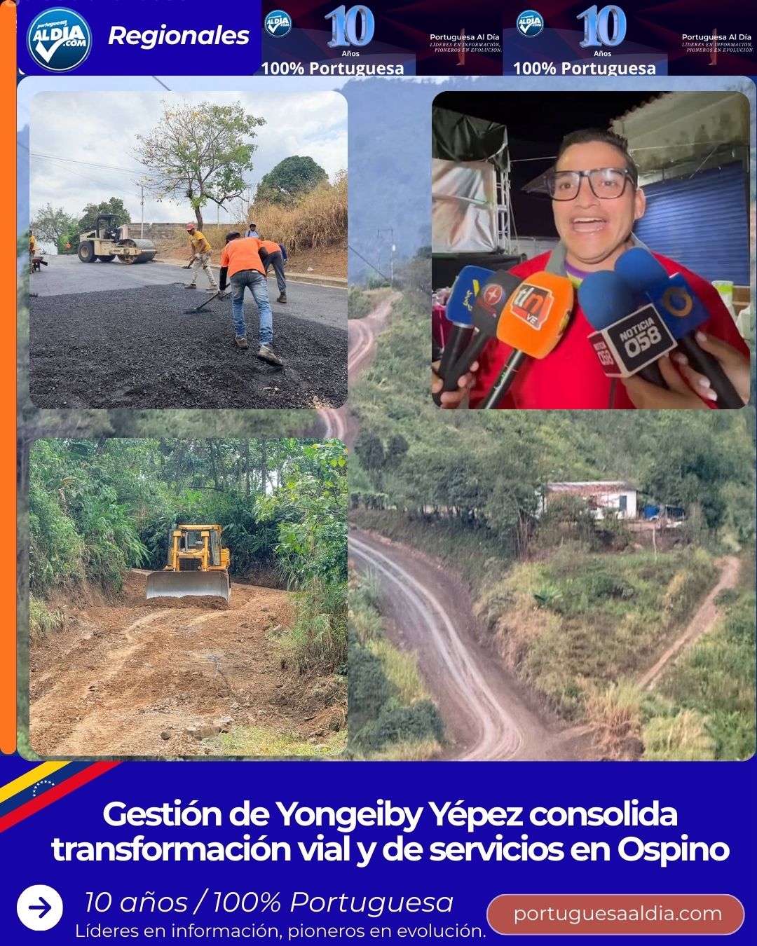 Gestión de Yongeiby Yépez consolida transformación vial y de servicios en Ospino