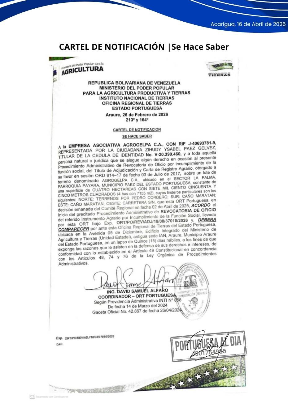 EMPRESA ASOCIATIVA AGROGELPA C.A.