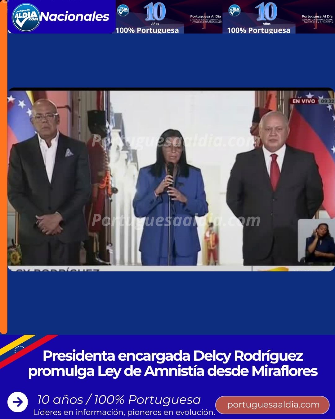 Promulgación de la Ley de Amnistía por la presidenta encargada Delcy Rodríguez