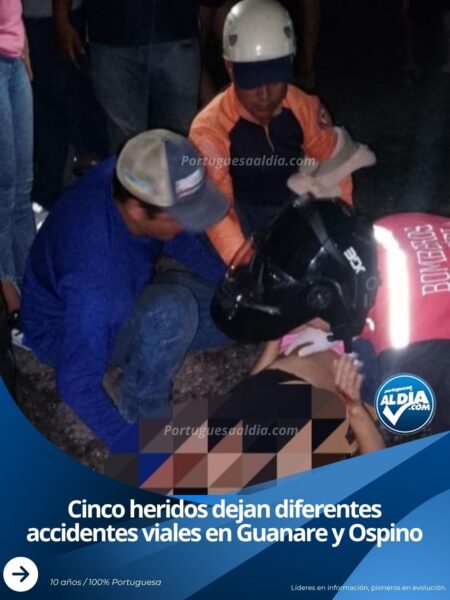 Funcionarios de la Policía Nacional Bolivariana atendiendo accidentes viales en el estado Portuguesa.