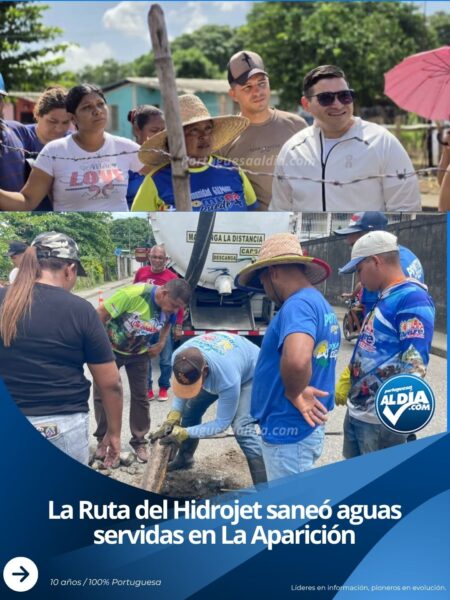 Labores de limpieza de tuberías con el camión hidrojet en la parroquia La Aparición.