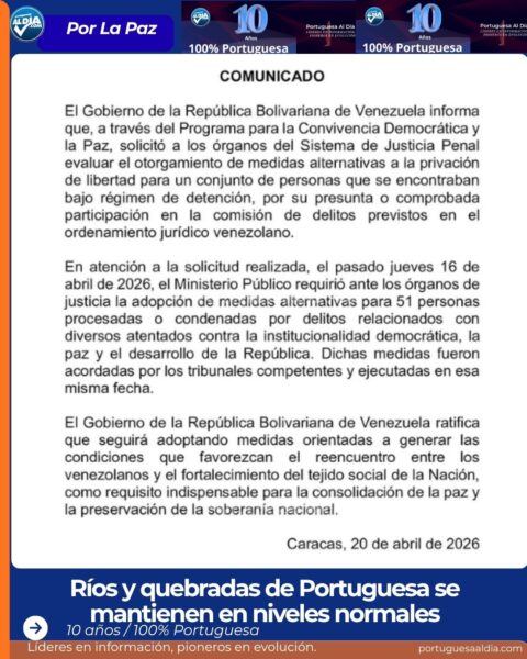 De acuerdo con el comunicado oficial, la solicitud fue gestionada a través de los órganos del Sistema de Justicia Penal