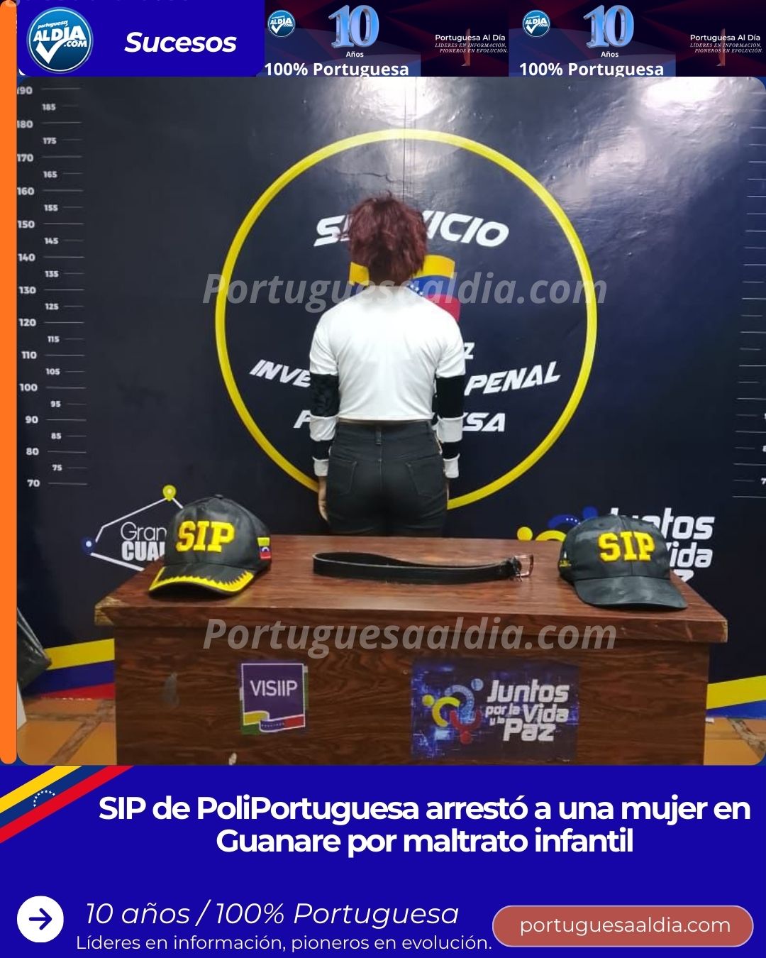 SIP de PoliPortuguesa arrestó a una mujer en Guanare por maltrato infantil