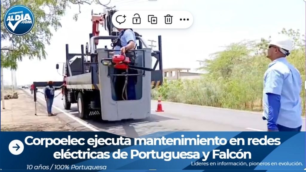 Cuadrillas de Corpoelec realizando desmalezamiento en redes eléctricas