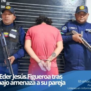 Comisiones policiales trasladan a un detenido por violencia de género en el municipio Guanare. Eder Jesús Figueroa