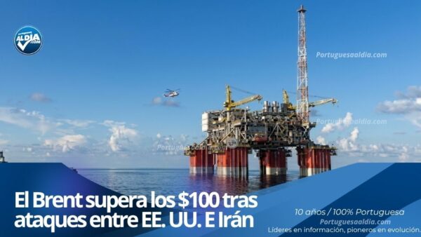 Brent: Plataforma de extracción de crudo en alta mar operando durante el repunte del barril de petróleo a nivel global.