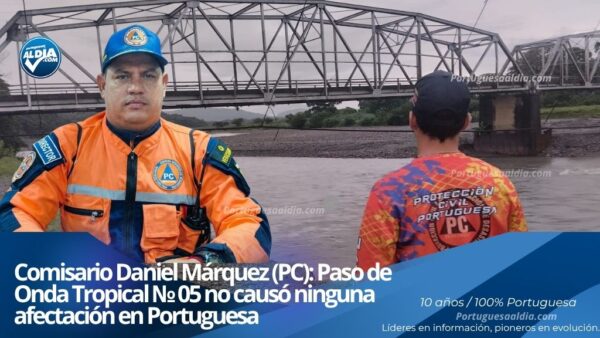 El comisario Daniel Márquez, director de Protección Civil en el estado Portuguesa, ofreciendo el balance sobre las lluvias regionales.