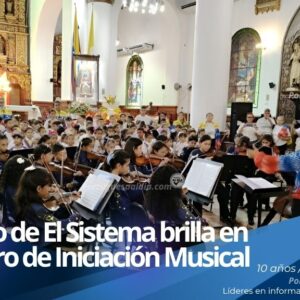 Niños pertenecientes al Programa de Iniciación Musical de El Sistema Portuguesa durante su concierto en la Catedral de Guanare.