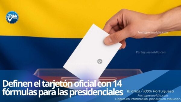 Presentación oficial del formato del tarjetón electoral para los comicios presidenciales en la República de Colombia.