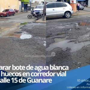 Deterioro de la capa asfáltica por filtraciones y baches viales que requieren la atención del gobernador Antonio Primitivo Cedeño en Guanare.