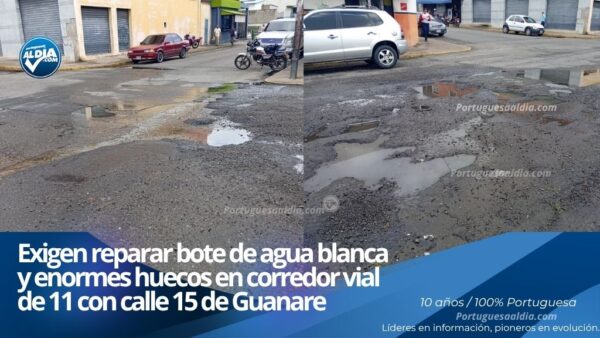 Deterioro de la capa asfáltica por filtraciones y baches viales que requieren la atención del gobernador Antonio Primitivo Cedeño en Guanare.