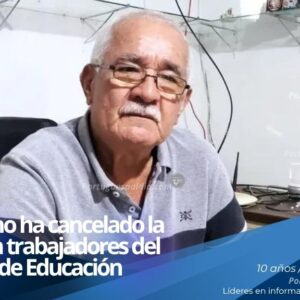 El profesor Ali Acosta, directivo del gremio docente, ofreciendo un balance sobre la situación laboral del magisterio.