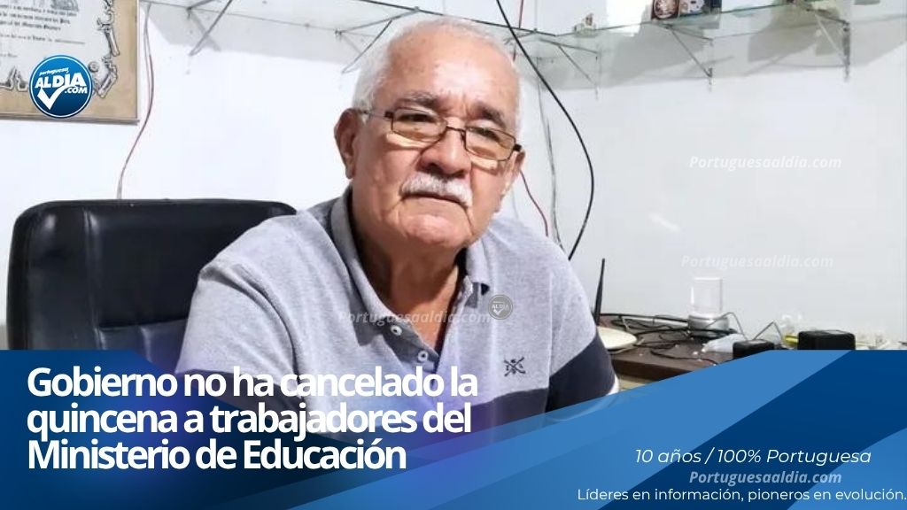 El profesor Ali Acosta, directivo del gremio docente, ofreciendo un balance sobre la situación laboral del magisterio.