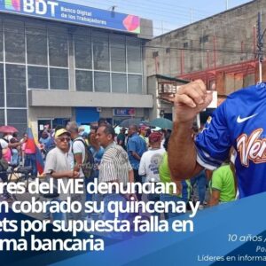 Manifestación de docentes de la Intersindical Portuguesa frente a la sede bancaria en la capital del estado.