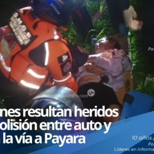 "Colisión entre un auto y una moto en la carretera hacia Payara municipio Páez"