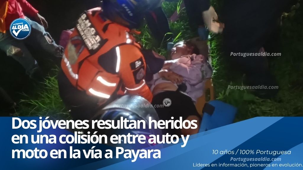 "Colisión entre un auto y una moto en la carretera hacia Payara municipio Páez"