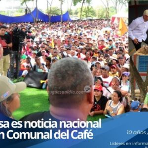Productores agrícolas y autoridades en el reimpulso de la torrefactora El Cafetal mediante el Plan Comunal del Café.