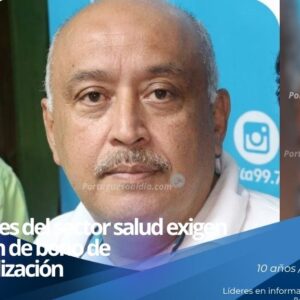 El dirigente sindical Alexander Tovar exponiendo los reclamos laborales de los profesionales de la salud.