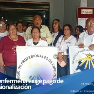La dirigente gremial Ana María Velásquez exponiendo los reclamos laborales de la Federación Nacional de Enfermería.
