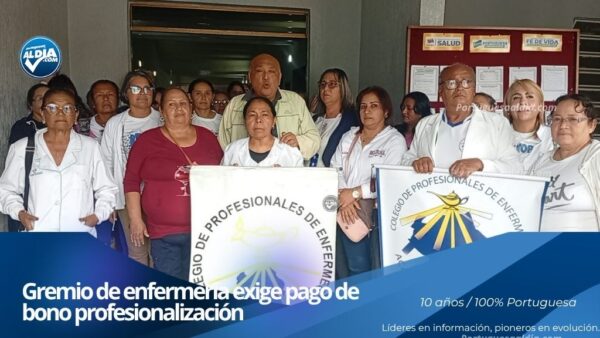 La dirigente gremial Ana María Velásquez exponiendo los reclamos laborales de la Federación Nacional de Enfermería.