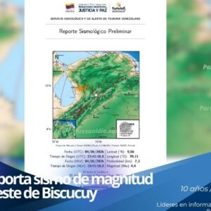 Logotipo oficial de Funvisis sobre el mapa de monitoreo de sismos en el estado Portuguesa.