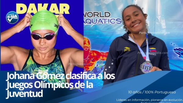 La atleta Johana Gómez durante sus entrenamientos de natación estilo espalda en el estado Portuguesa.
