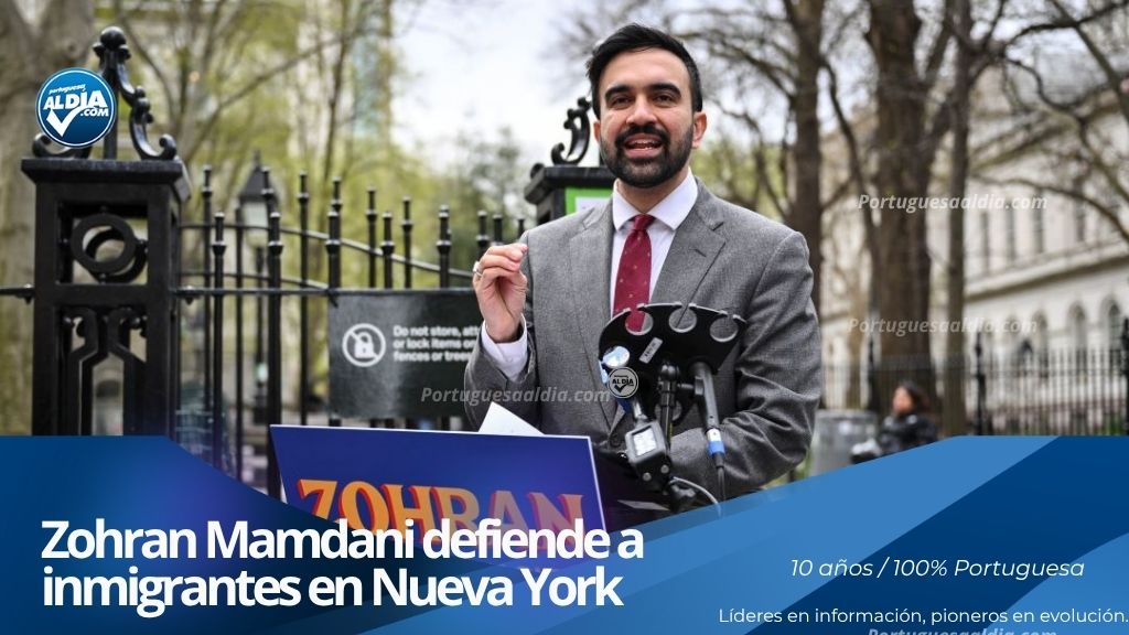 El alcalde de Nueva York Zohran Mamdani durante su pronunciamiento oficial sobre las políticas migratorias.