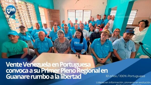 La coordinadora María Oropeza junto a miembros de las estructuras ciudadanas durante una rueda de prensa en el estado Portuguesa.