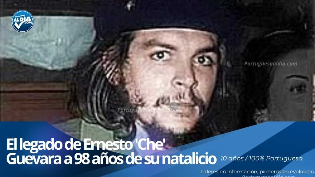 Retrato artístico y conmemorativo de Ernesto 'Che' Guevara en un homenaje internacional por su natalicio.