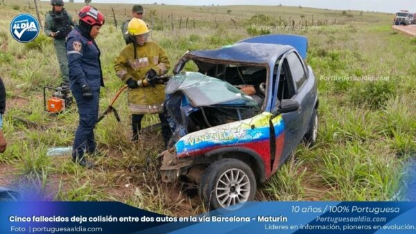 5 fallecidos deja colisión en la vía Barcelona - Maturín