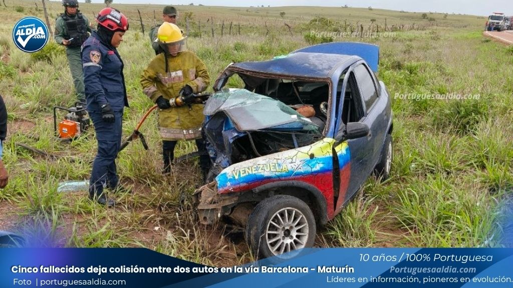 5 fallecidos deja colisión en la vía Barcelona - Maturín