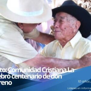 Celebración del centenario de don Aquiles Moreno junto a familiares en Boconoíto estado Portuguesa.