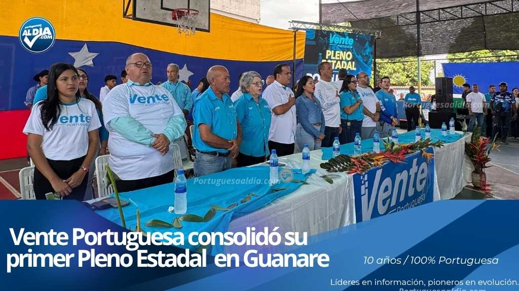 Dirigencia y ciudadanos en el Pleno Estadal de Vente Portuguesa en cancha de Guanare.