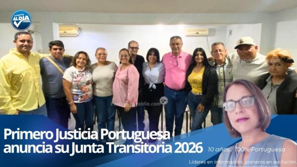 Dirigencia regional del partido Primero Justicia ofreciendo declaraciones institucionales en la sede de operaciones en Guanare.