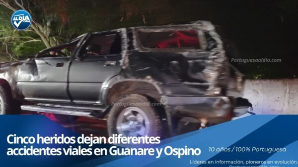 Funcionarios de la Policía Nacional Bolivariana atendiendo accidentes viales en el estado Portuguesa.