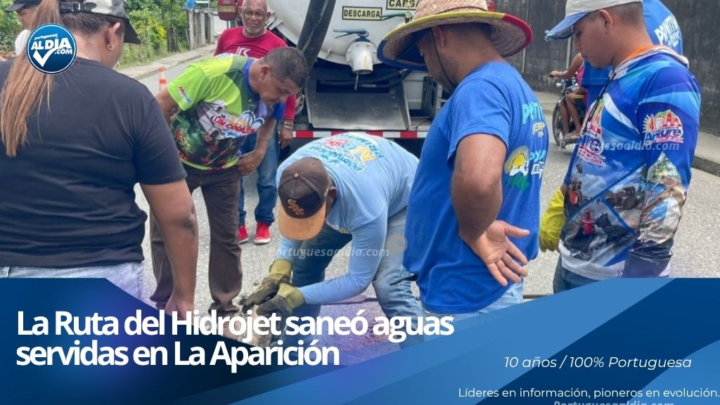Labores de limpieza de tuberías con el camión hidrojet en la parroquia La Aparición.