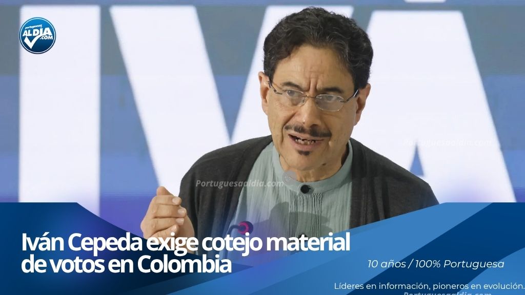 Conferencia de prensa del candidato presidencial Iván Cepeda sobre los escrutinios en Colombia.