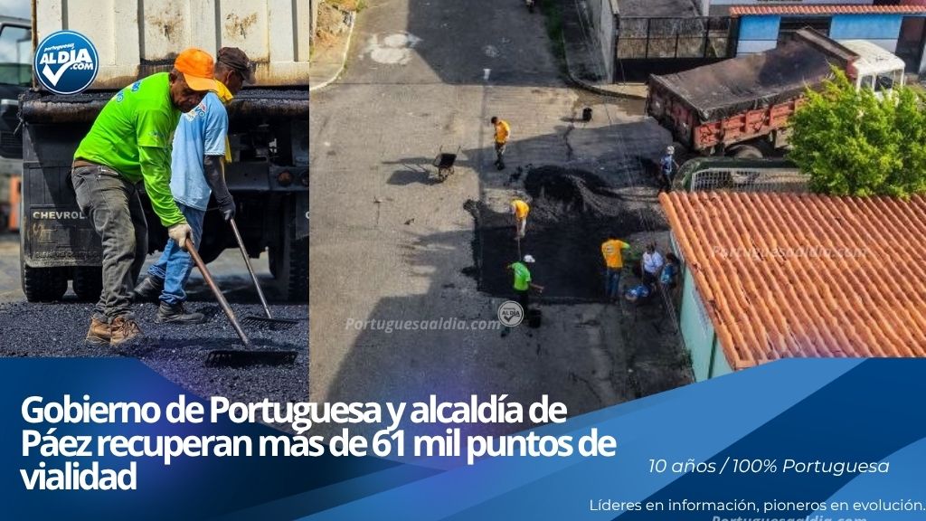 Cuadrillas del Plan Cero Huecos aplicando toneladas de asfalto en avenidas de Acarigua.