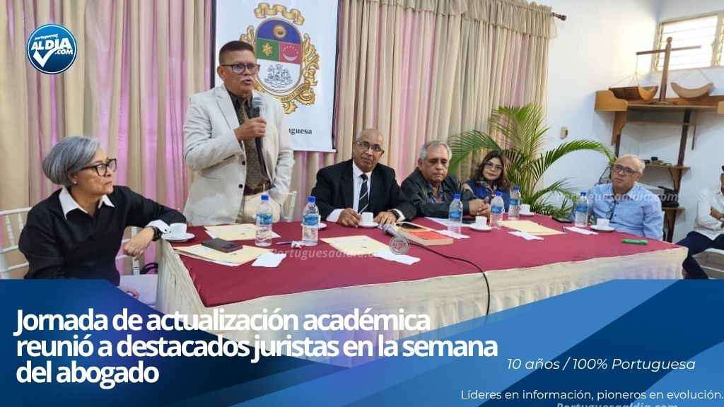 Abogados, jueces y estudiantes participando en la jornada académica del Colegio de Abogados en Acarigua.
