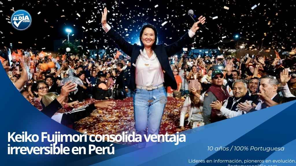 Candidata presidencial Keiko Fujimori de Fuerza Popular en Perú