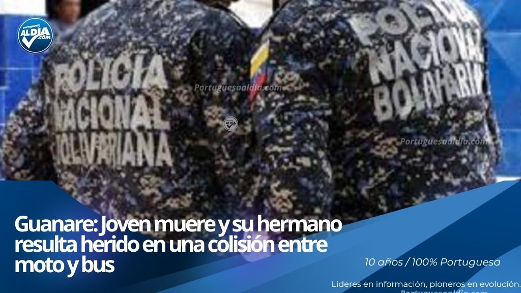 Comisiones de la PNB investigan accidente de tránsito entre moto y autobús en Guanare.