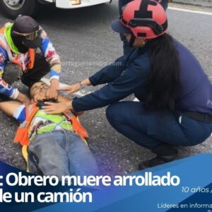 Funcionarios de la PNB investigando. un accidente de tránsito terrestre en el municipio Araure. Aguilar Alvarado