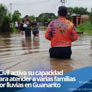Comisiones de Protección Civil realizando inspecciones técnicas y atención social en las viviendas anegadas por desbordamiento de caños en Guanarito.