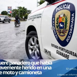 Actuaciones de los funcionarios de la División de Investigaciones de Accidentes de Tránsito Terrestre de la CPNB en Portuguesa.