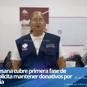 Recepción y control documental de ayuda humanitaria en la sede de Cáritas Diocesana.
