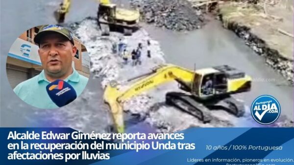 Trabajos de canalización de ríos y despliegue de maquinaria pesada en el municipio Monseñor José Vicente de Unda.