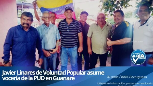 Dirigente político Javier Linares durante la rueda de prensa de la Plataforma Unitaria Democrática en Guanare.