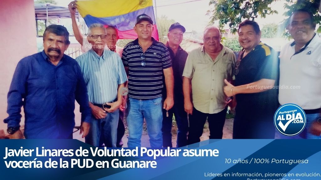 Dirigente político Javier Linares durante la rueda de prensa de la Plataforma Unitaria Democrática en Guanare.