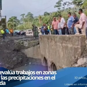 Gobernador Primitivo Cedeño inspeccionando los trabajos de canalización de ríos y despliegue de maquinarias en el municipio Unda.
