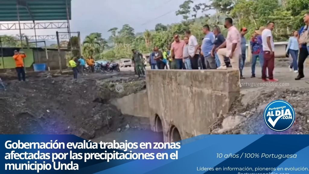 Gobernador Primitivo Cedeño inspeccionando los trabajos de canalización de ríos y despliegue de maquinarias en el municipio Unda.